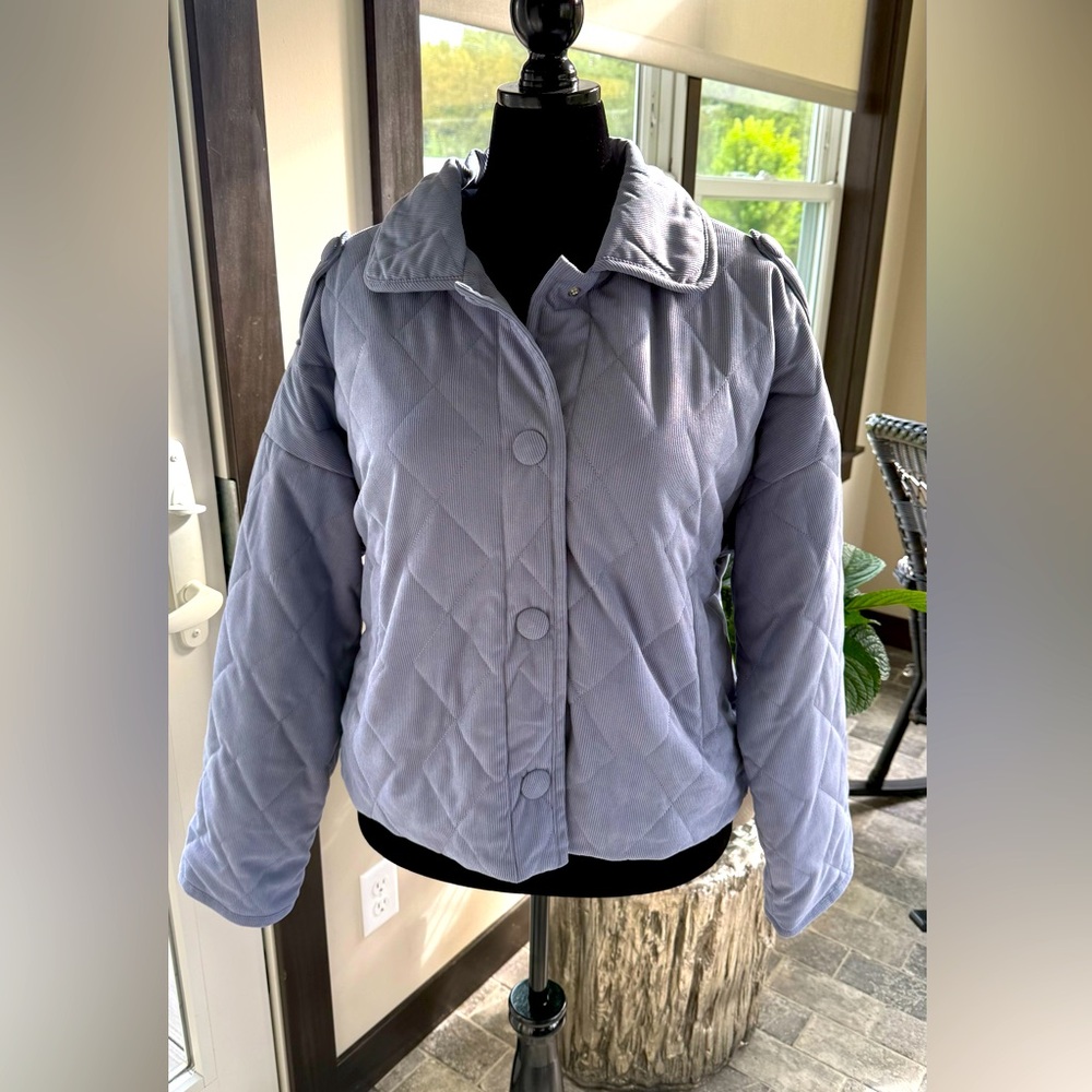 Chic Soul Sky Blue Quilted Puffer Jacket